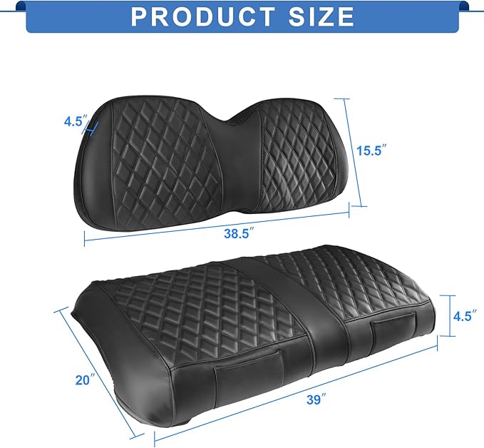 Club Car Precedent Seat Covers Perfect Appearance,Breahtable Leather,Durable Quality,Easy Installation,Economical Way to Upgrade Your Front Golf Cart Seat Covers Club Car