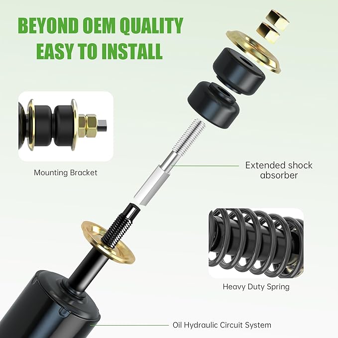 10L0L Heavy Duty Coil Springs Golf Cart Front/Rear Shock Absorber Kit for EZGO TXT, Medalist 1994-up Gas or Electric, OEM# 70928-G01 70630-G01 76418-G01 70248-G01 70324-G01 76419-G01 (Black)