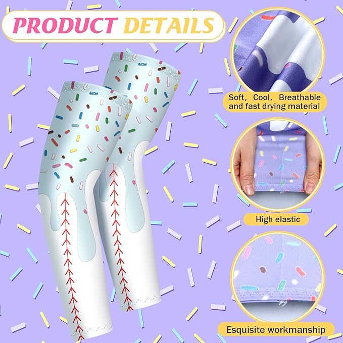 Newcotte 12 Pairs Arm Sleeves for Kids Compression Football Baseball Arm Sleeve Youth UV Protection Breathable Cooling Sleeve