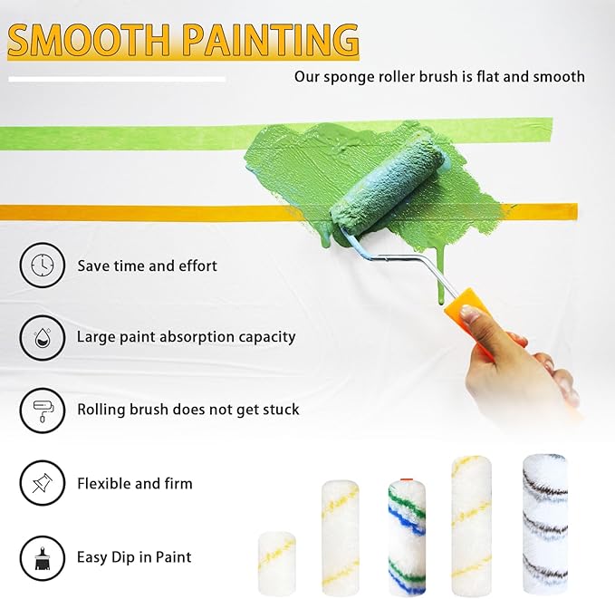 50 Pieces Paint Roller Cover, 6 inch Microfiber Roller Covers, Washable Covers - Image 4