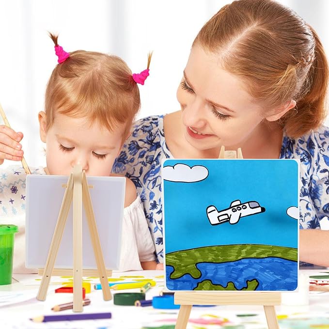 24 Pcs 5 Inch Mini Wood Display Easel, Small Wooden Easel Stand Art Craft - Image 7