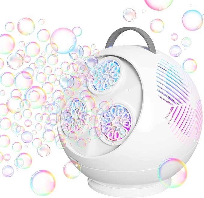 Bubble Machine for Kids Toddlers, 45°/360° Auto Rotatable Spherical Bubble by IFLOVE