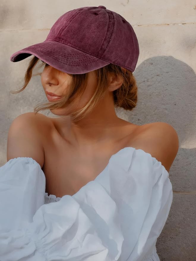 Edoneery Men Women Baseball Cap-Low Profile Adjustable Washed Cotton Golf Dad Hat