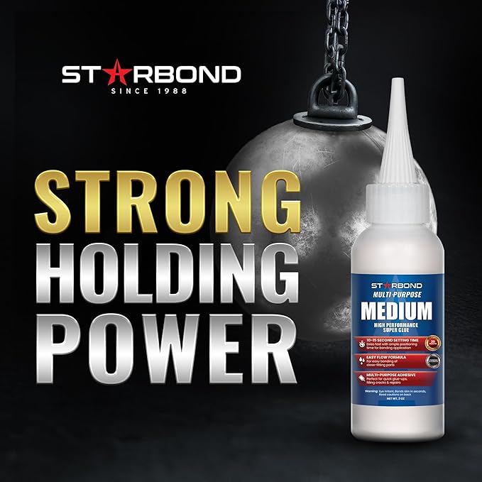 Starbond Medium Super Glue Pro Kit – Strong, Fast-Bonding CA Glue – - Image 5
