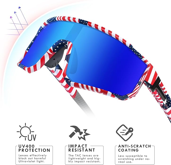 MVPTGRS Youth Baseball Sunglasses for Boys Girls Age 8-14 TR90 Frame Kids Sport Sunglasses for Softball Cycling Baseball Golf