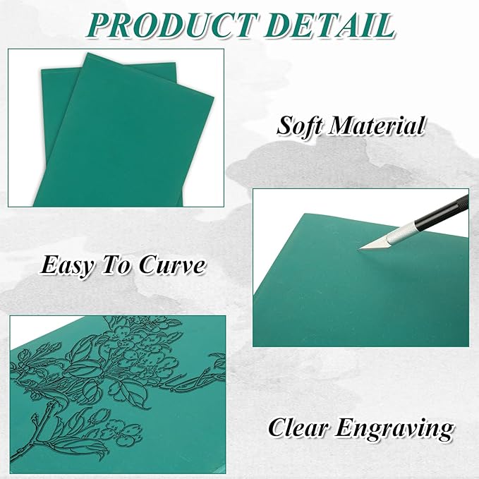 LDXDRU 10 Pack Linoleum Blocks for Printmaking, 8 x 10 Inch Linoleum Blocks - Image 5