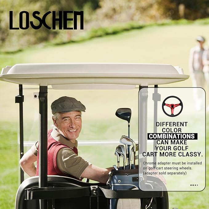 LOSCHEN Golf Cart Steering Wheel Universal Design for Club Car Ds and Precedent EZGO RXV & TXT, for Yamaha Golf Cart Steering Wheel
