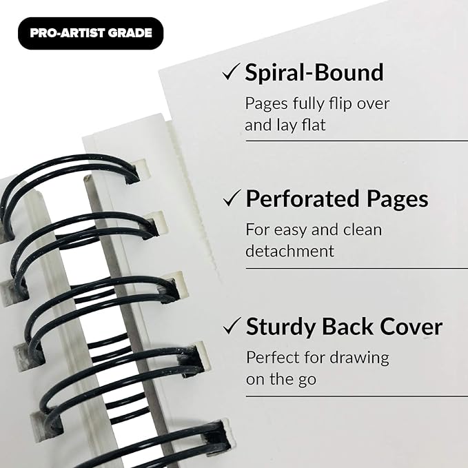 Marker Sketch Book Pack, 9 x 12 Inches Spiral-Bound Sketchpad, 2 Pads, 100 - Image 3