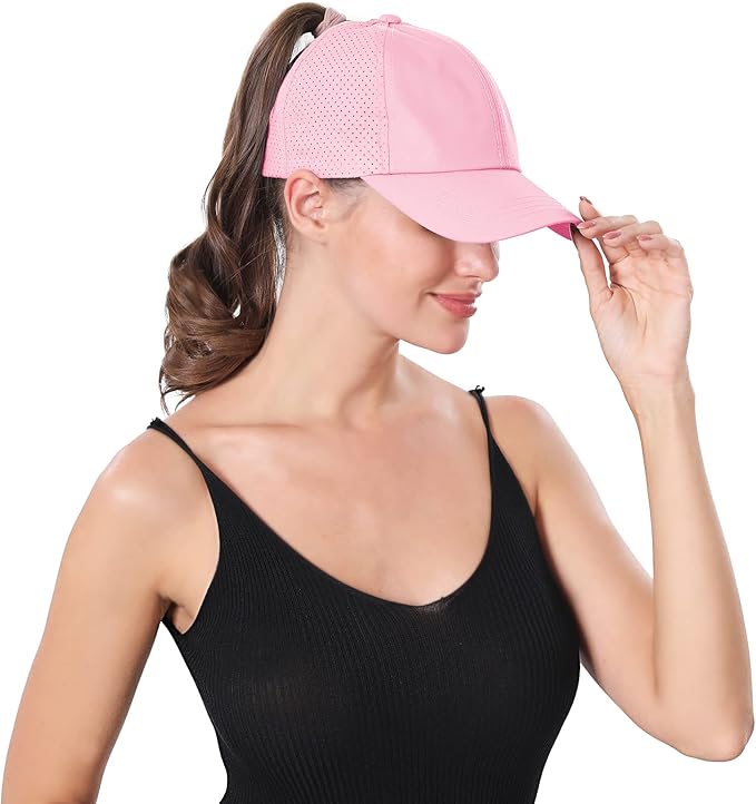 ZTL Women's High Ponytail Baseball Cap Performance Running Hat Quick Dry Mesh Sports Cap Unstructured Dad Trucker Hats
