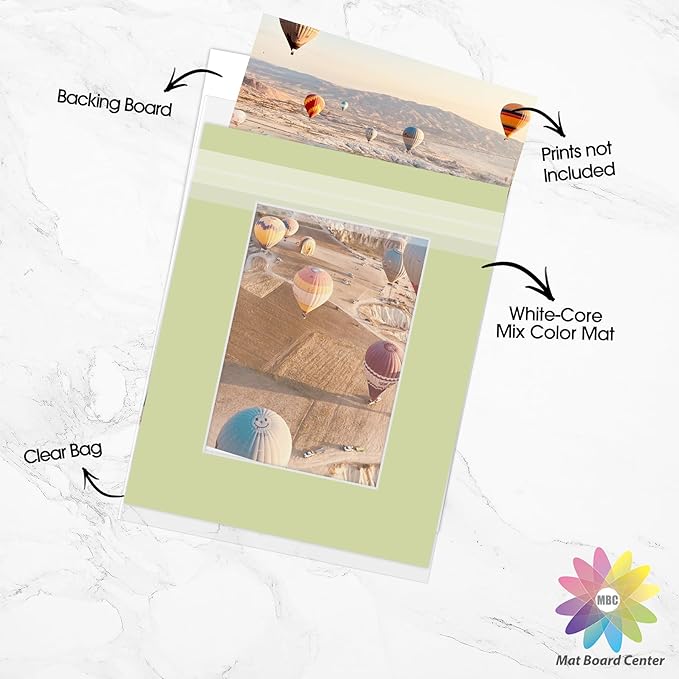 Mat Board Center, 8x10 for 5x7 Mix Color Picture Mat Sets - Image 5