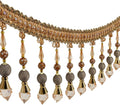 3yards Beading Fringe Trimming Long Beads Tassel Curtain Trim Ribbon Trim by EMDOMO