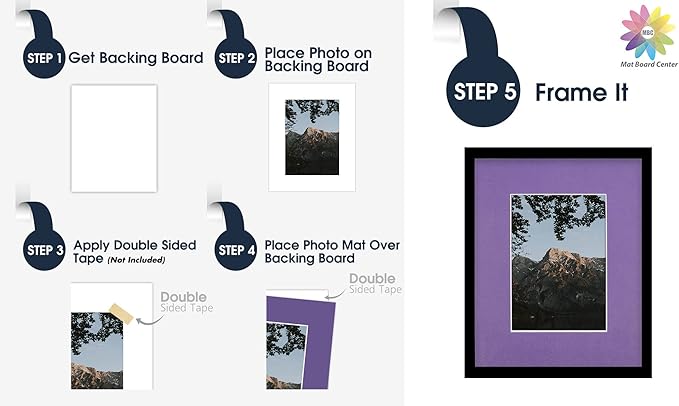 Mat Board Center, 8x10 for 5x7 Purple Color Mats - Image 5