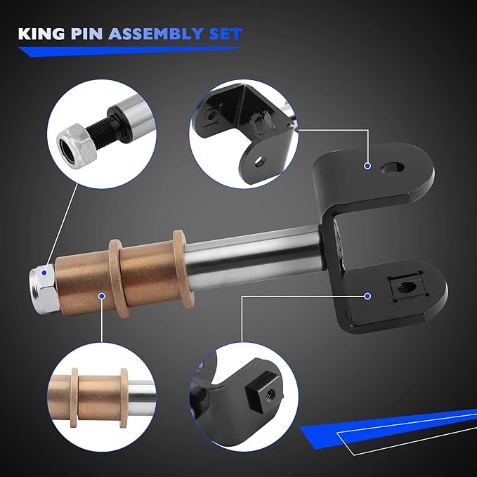 Club Car Precedent Front End Repair Kit with King Pin & Bushings, Wheel Hub, and Bearings, for 2004+ Club Car Golf Cart Models, Deluxe Set Replaces 102357701