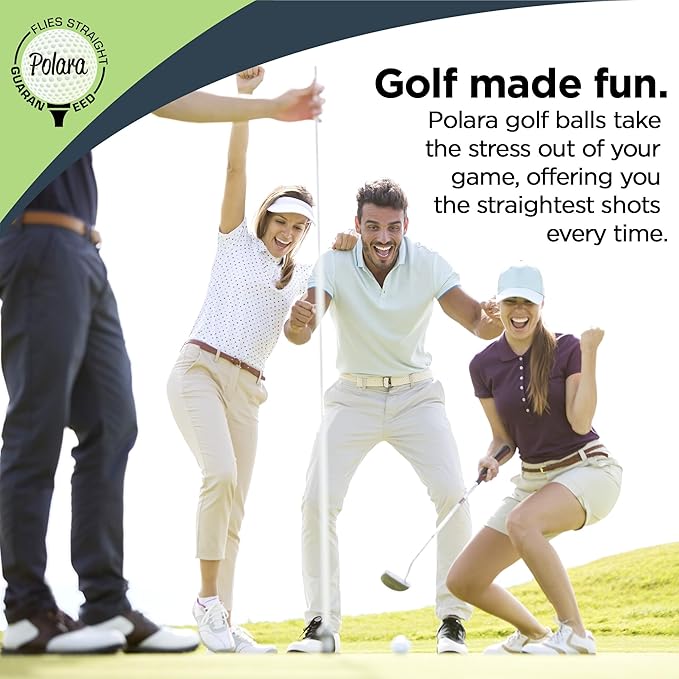 Polara Self-Correcting Golf Balls – High-Performance Golf Balls with Soft Feel, Anti-Slice & Hook Correction, Exceeds USGA Limits, Dimple Design for Maximum Distance, Golf Accessories for Men & Women