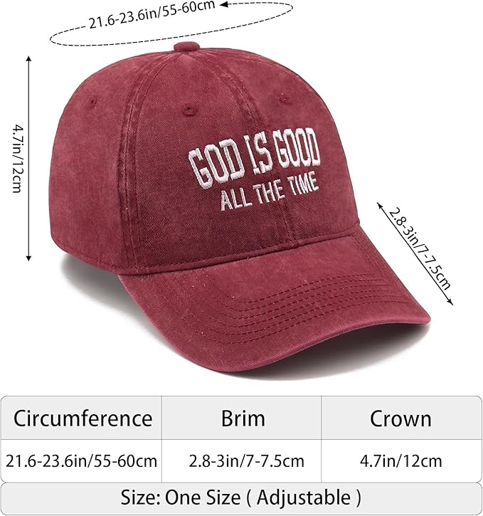 Faith Christian Patriotic Embroidered Baseball Cap, Vintage Cotton Dad Hat for Men Women, Birthday