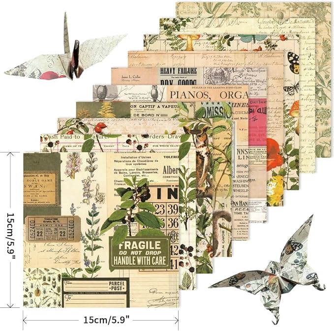Mifuner 10 Pack/Sets Origami Paper Kit Double Sided 6 Inch Japanese Chiyo - Image 2