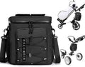 Golf Cart Cooler Bag Insulated - 12-Can Leakproof Soft Cooler Bag with Hook-and-Loop Lid, Waterproof Zippers, and Multi-Pockets for Accessories; Fits on Golf Push Cart