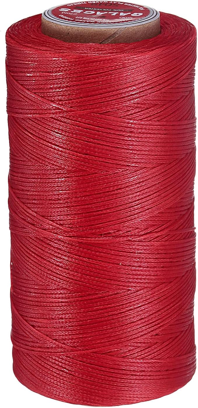 uxcell Flat Leather Sewing Waxed Thread, 270m / 295 Yards Polyester Wax String by uxcell