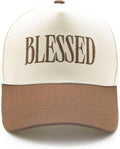 Blessed Trucker Hat, Vintage Embroidered Christian Baseball Caps for Men & Women, Trendy Religious/Birthday Gifts