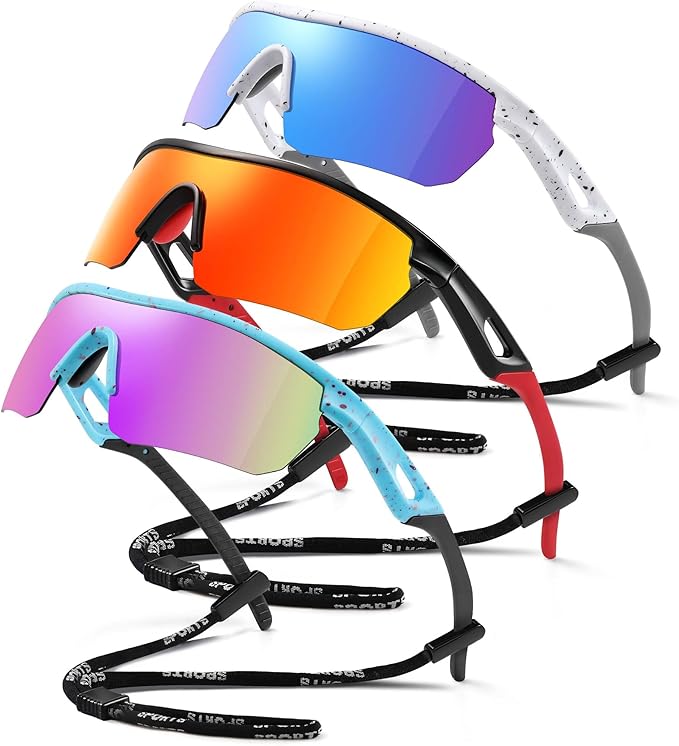 Kids Sunglasses Youth Baseball Sunglasses for Boys Girls 3-12 Polarized Softball Sports Goggles UV Protection