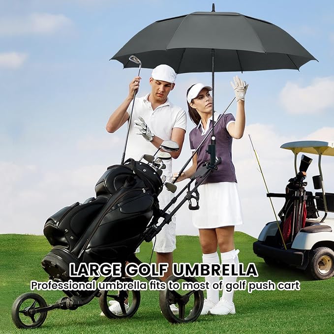 ZOMAKE Golf Umbrella Windproof, Extra Large Oversized Heavy Duty Double Canopy for Rain, Sports Games & Push Cart(51/54/62/68/72Inch)