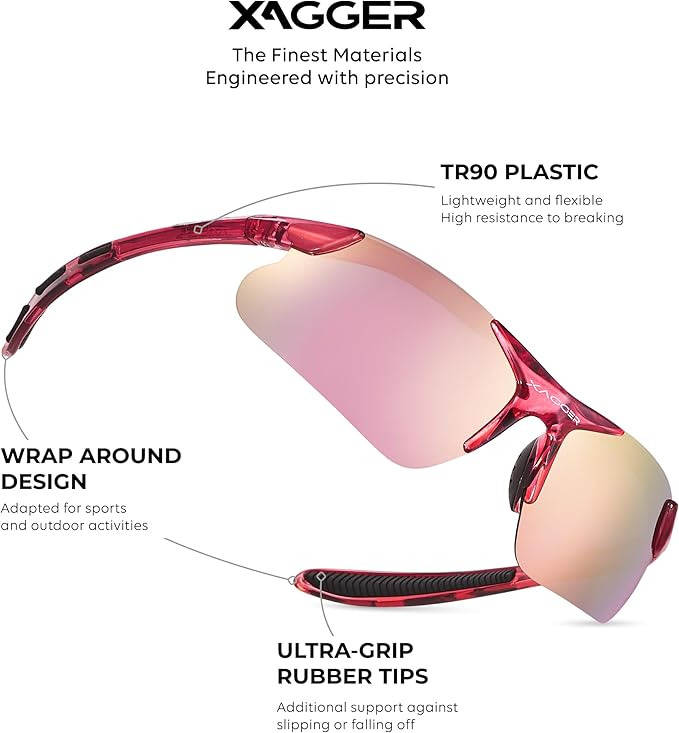 Xagger Kids Youth Polarized Sports Sunglasses for Boys Girls Baseball Softball Glasses TR90 Frame