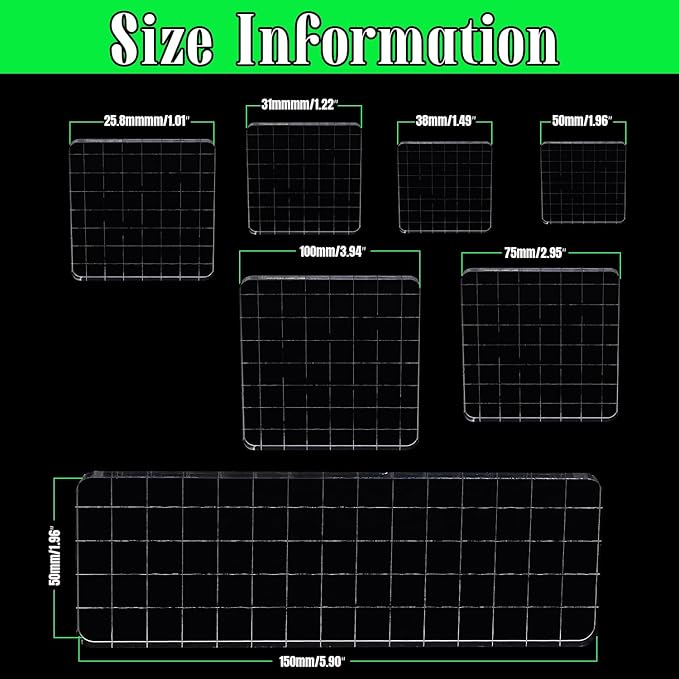 7Pcs Square-Shaped Clear Acrylic Stamp Blocks Set, Acrylic Stamping Blocks - Image 2