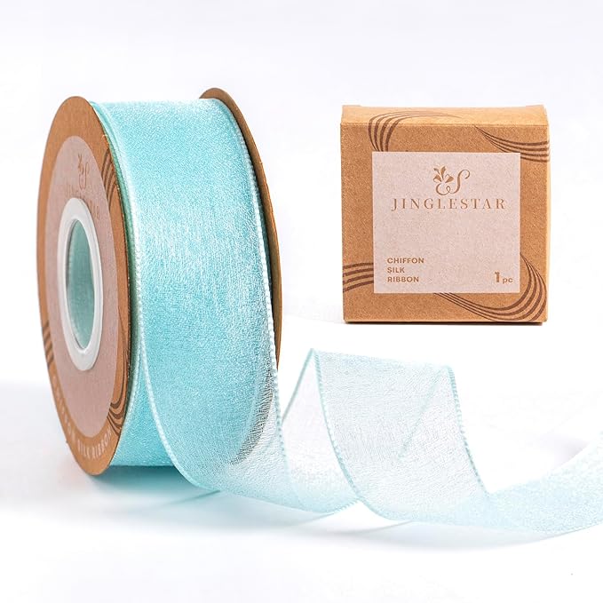 1 Inch Wide Sheer Chiffon Ribbon by JINGLESTAR