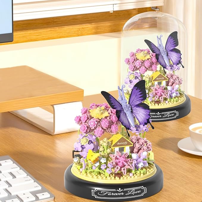 Flower Bouquet Building Set for Adults, Butterfly Wildflower Bonzai Building - Image 6