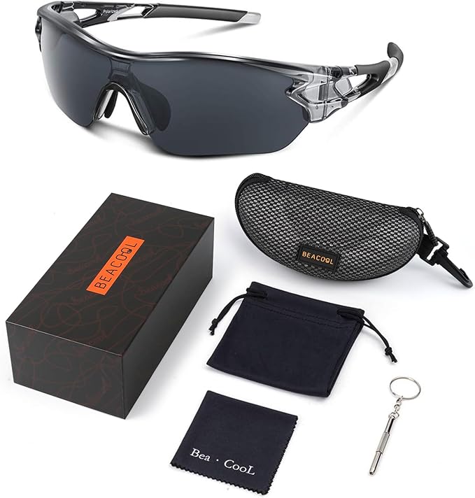 BEACOOL Polarized Sports Sunglasses for Men Women Youth Baseball Cycling Running Driving Fishing Golf Motorcycle TAC Glasses