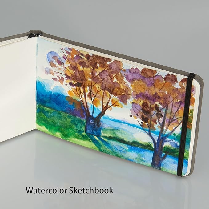 SEMLEART Watercolor Sketchbook Journal, 24 Sheets, 5x8 Inches, 140 lb/300 GSM - Image 3