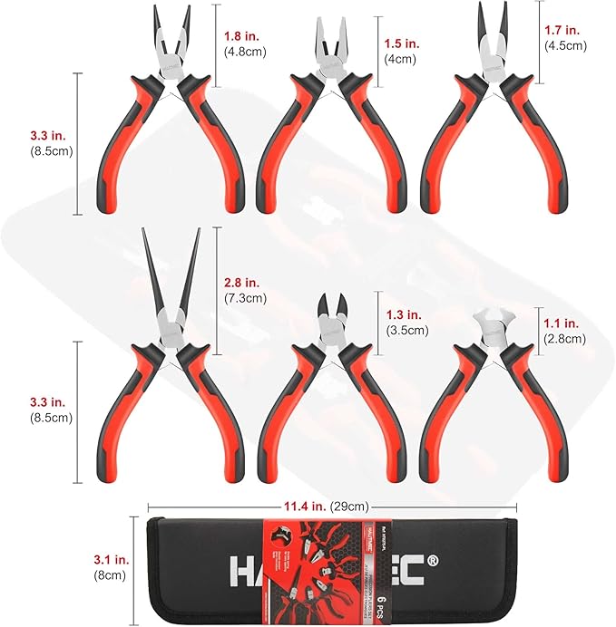 HAUTMEC 6PCS Mini Pliers Set High Leverage Multi Small Pliers Tool Set - Image 4