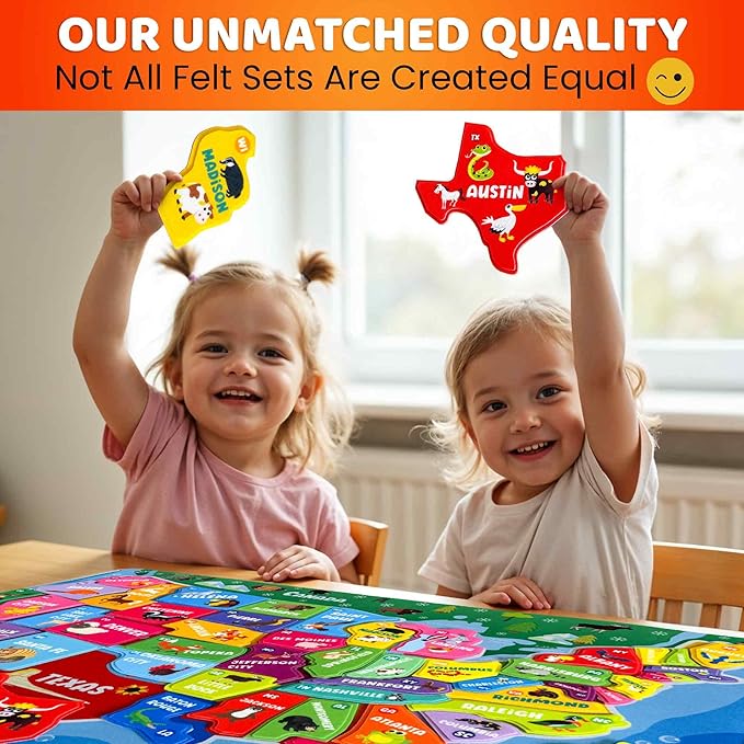 QUOKKA USA Felt Board for Kids 3-5 Years Old - Image 7