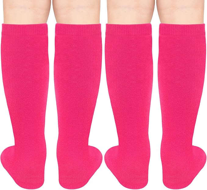 Sarfel Kids Soccer Socks Toddler Soccer Socks Girls Boys Soccer Socks Kids Tube Socks with Stripes Toddler Knee High Socks