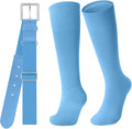 Baseball Socks and Belt for Youth Adult Softball Socks Combo Elastic Waist Belt for Men Kids Boys Girls Women JASGOOD