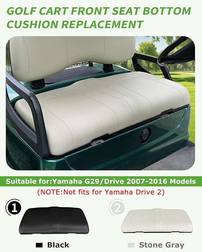 Golf Cart Front Seat Bottom Replacement Cushion Assembly for Yamaha G29/Drive 2007-2016 Models