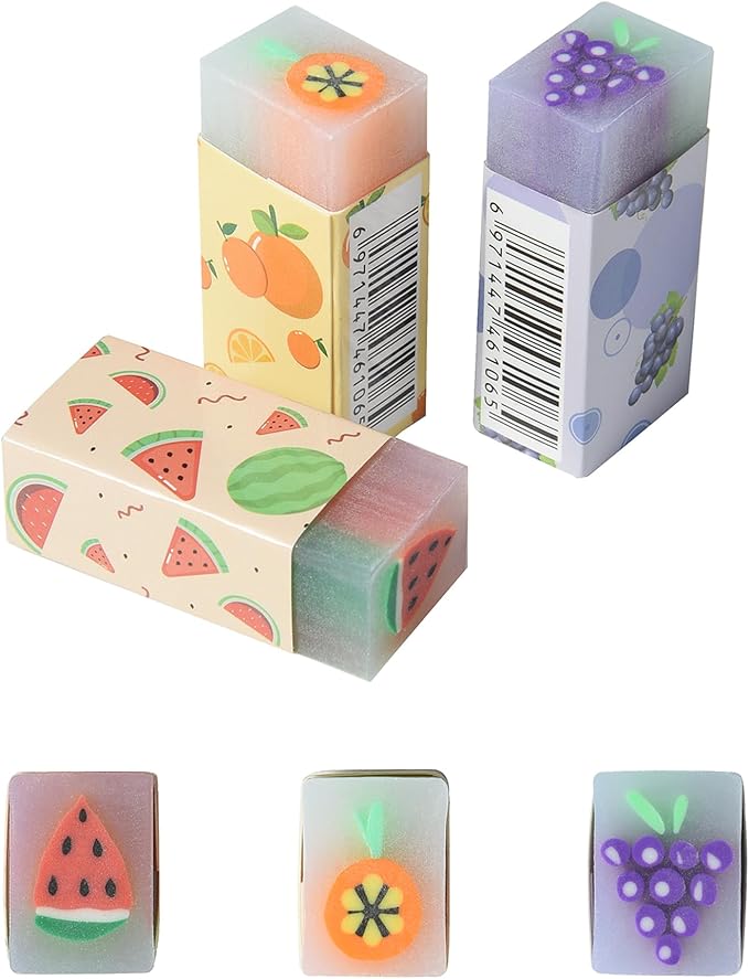 HILAZA 18Pcs Cute Fruit Erasers by HILAZA