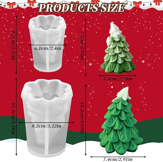 2 Pcs Christmas Candle Molds, Christmas Tree Silicone Molds - Image 6