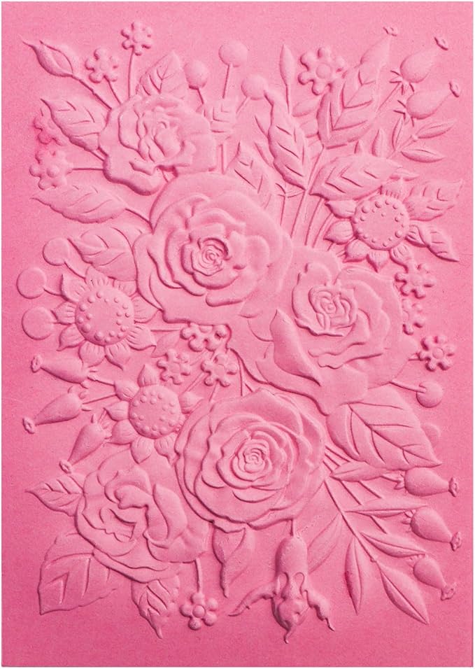 BAOFALI 3D Embossing Folder for Card Making, Rose Garden Clear Plastic Texture by BAOFALI