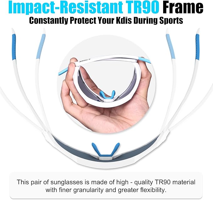 X-TIGER Kids Sunglasses Polarized Youth Baseball Sunglasses for 8-14 boys girls UV400 Sports Softball Cycling Glasses