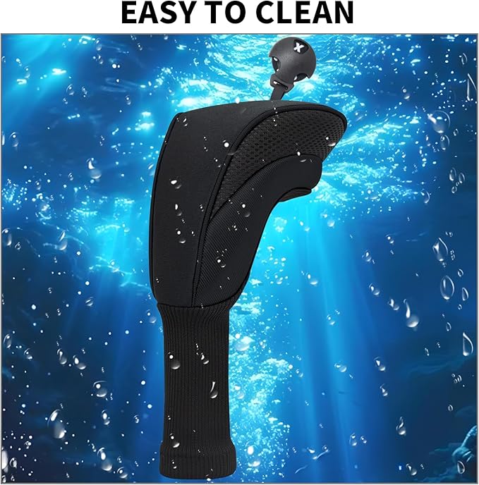 Golf Club Head Covers for Woods 3/4/5/6 Pieces Long Neck Mesh Sports Golf Club Headcovers Set with Interchangeable No. Tags 3 4 5 6 7 X Golf Accessories for Men Women