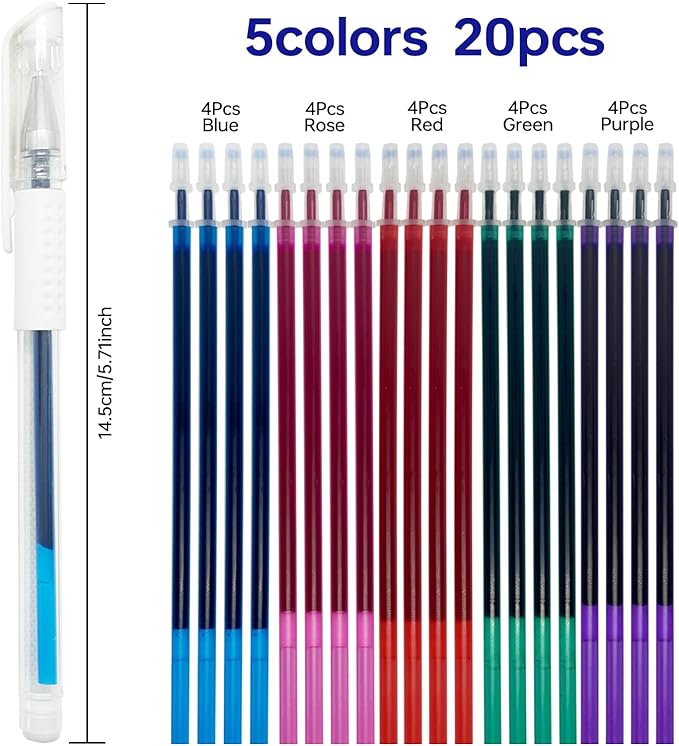 5 Colors Water Erasable Fabric Marking Pen - Image 2