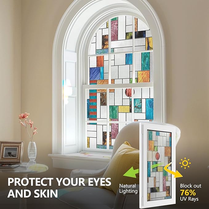 3D Stained Glass Window Film, Decorative Window Privacy Film - Image 3