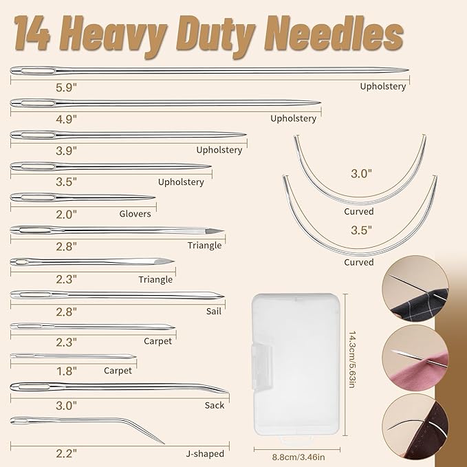 IMZAY Upholstery Repair Kit, Waxed Sewing Thread, 132 Yards Heavy Duty Leather - Image 2
