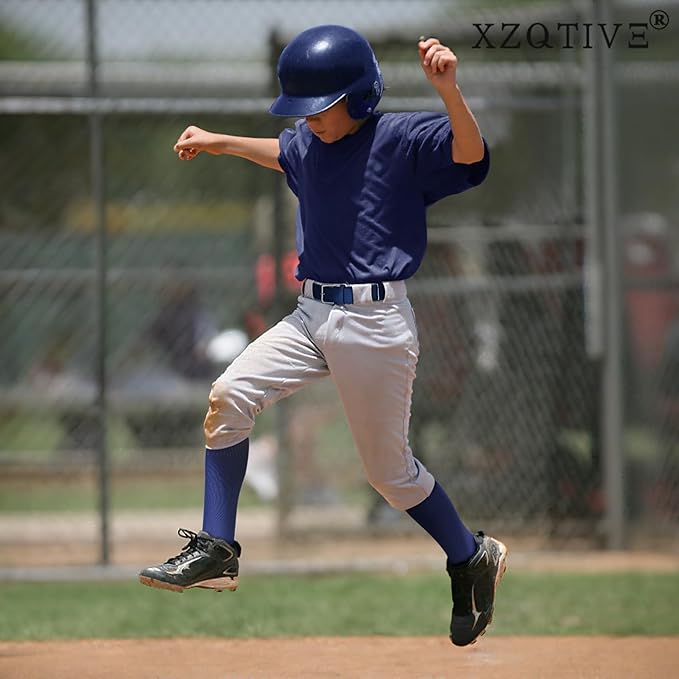 XZQTIVE Baseball Softball Socks and Baseball Softball Belt Combo Set Knee-High Soccer Socks for Kids Youth Adult
