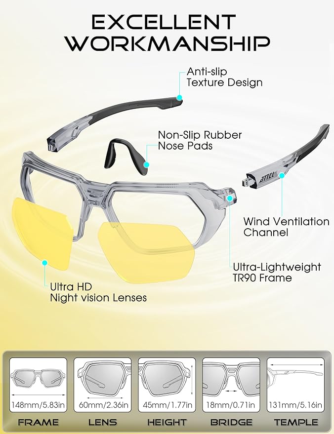 ATTCL Sports Polarized Sunglasses for Men: Womens UV400 Protection, Lightweight Wrap Around TR90 Frame for Fishing Golf