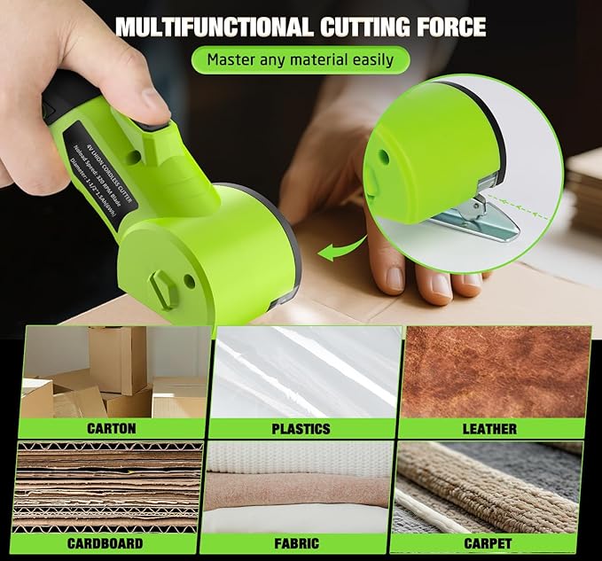 Cordless Electric Scissors：4V Rechargeable Cardboard Cutter, 3 Blades, Safety - Image 5
