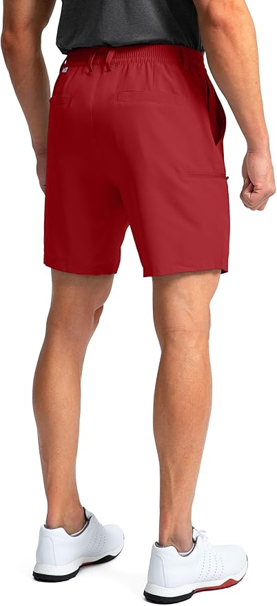 Pinkbomb Men's Golf Shorts with 6 Pockets Stretch Quick Dry Hiking Work Dress Shorts for Men