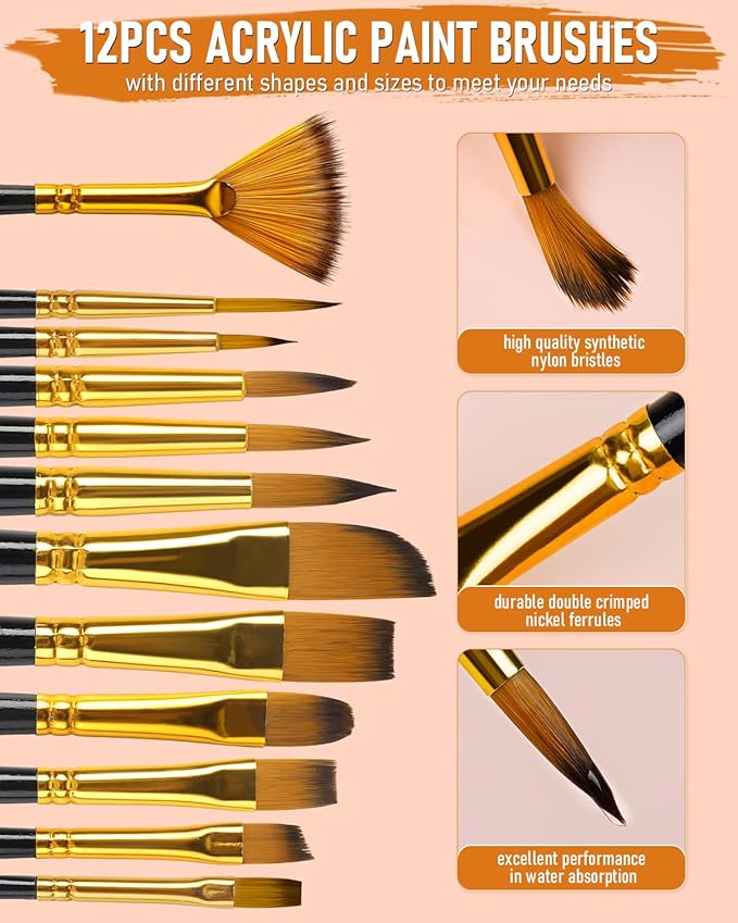 Nicpro 68PCS Acrylic Paint Canvas Set - Image 6