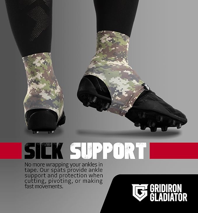 Gridiron Gladiator Cleat Covers - Football Spats - Football Cleat Socks - Cleat Spats for Soccer, Baseball & Softball